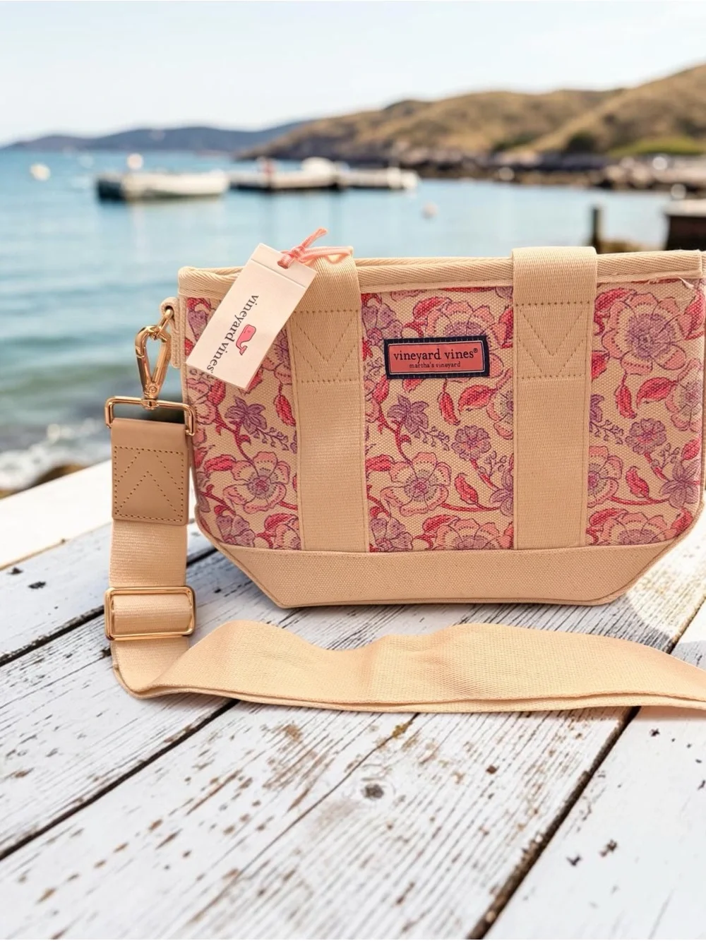 Vineyard Vines Printed Heritage Mini Tote Frangipani Marsh Floral w/Strap (NWT)